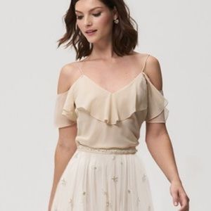 Jenny Yoo Tillie top in sand dune